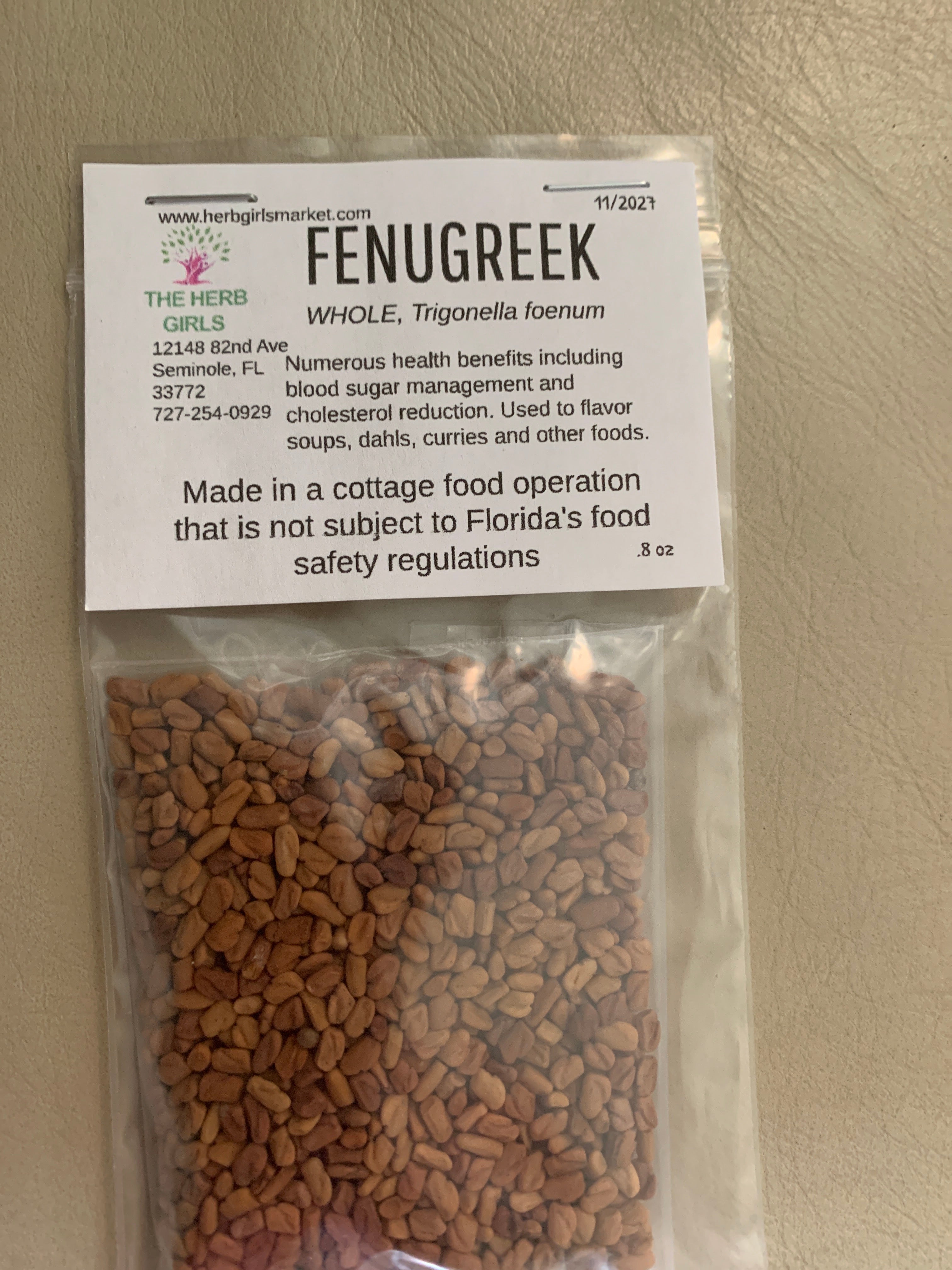 Fenugreek Seed, Whole