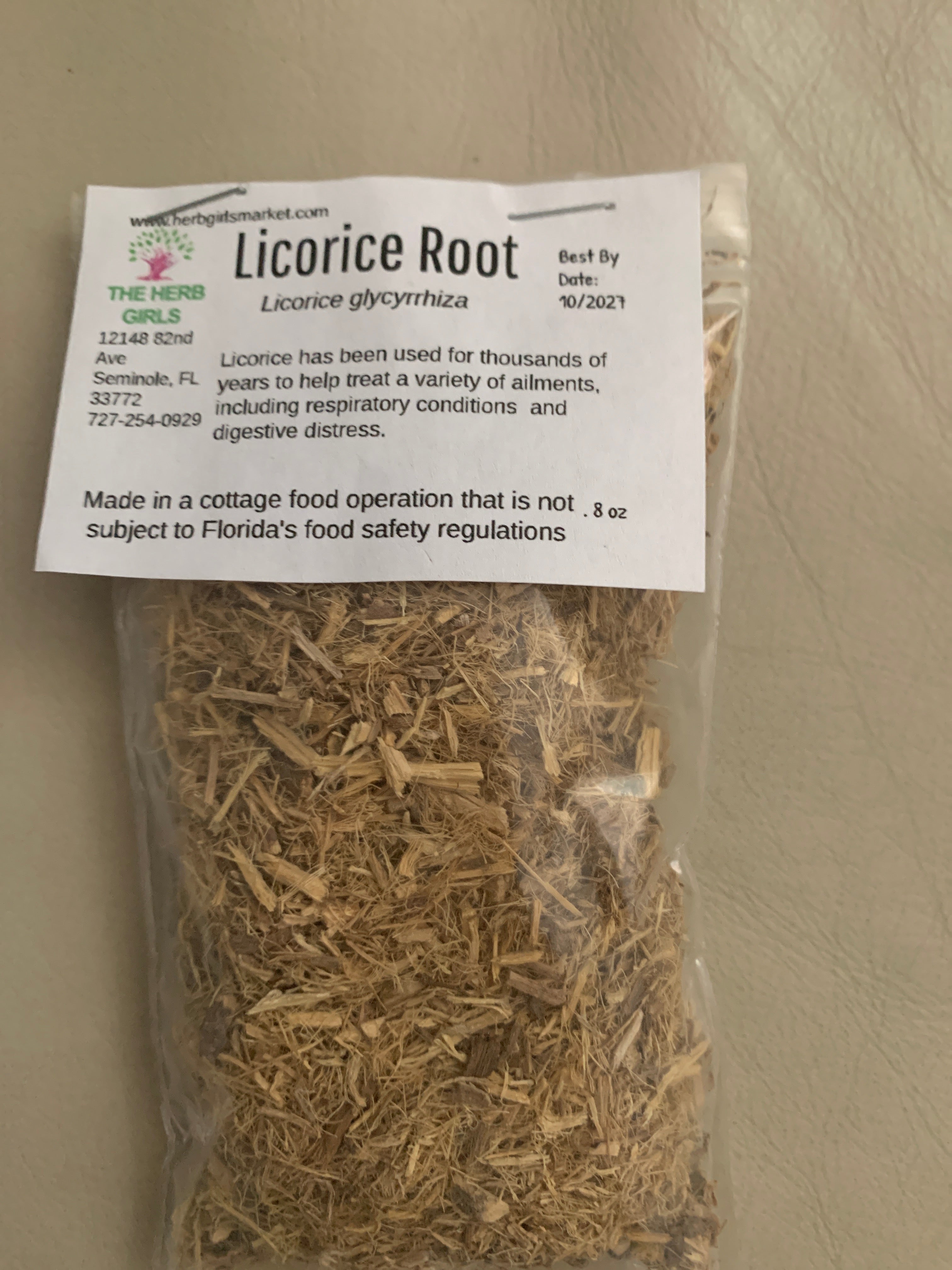 Licorice Root, cut and shredded